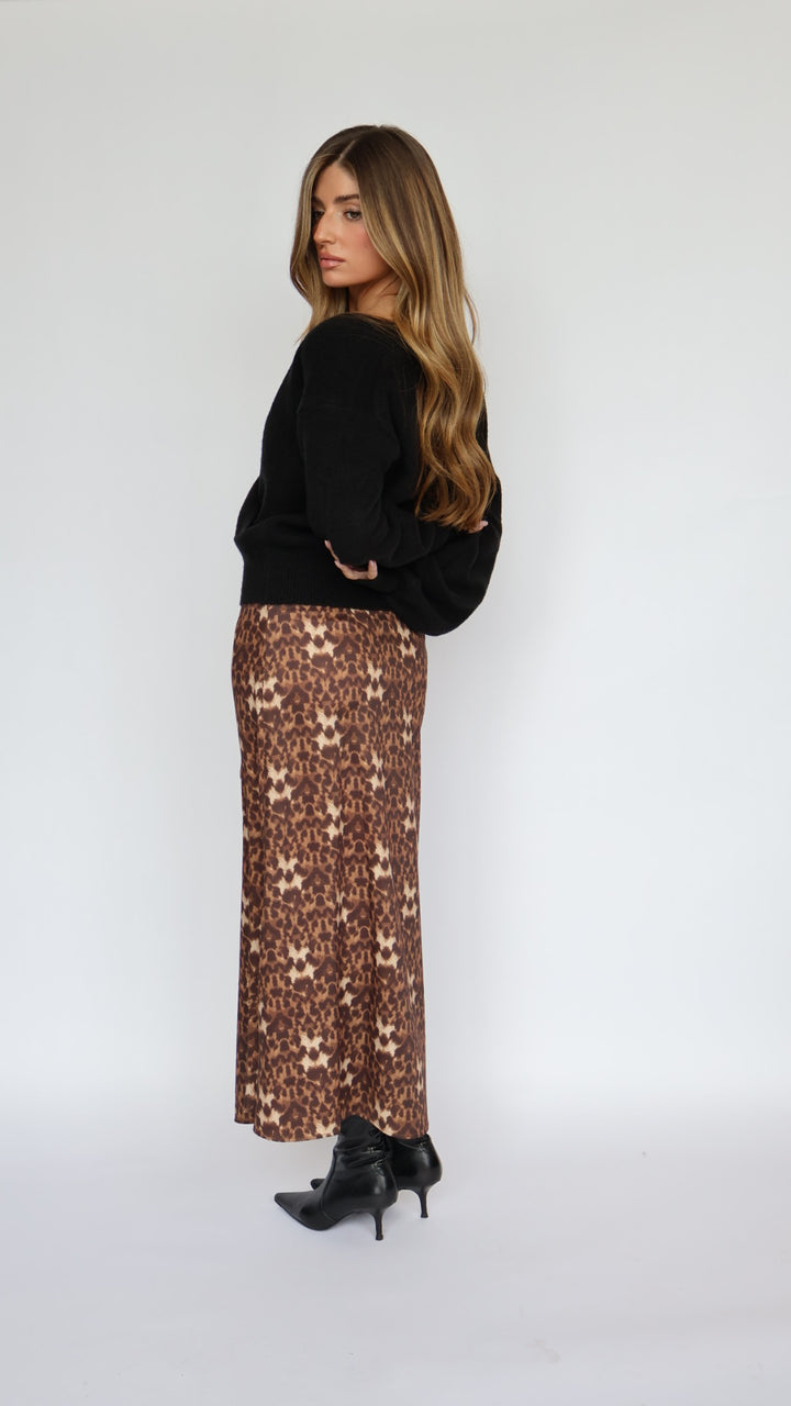 Leopard Midi Skirt
