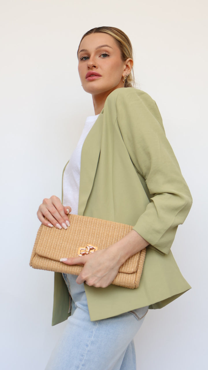 Ruched Sleeve Blazer