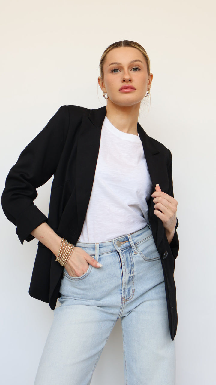 Ruched Sleeve Blazer