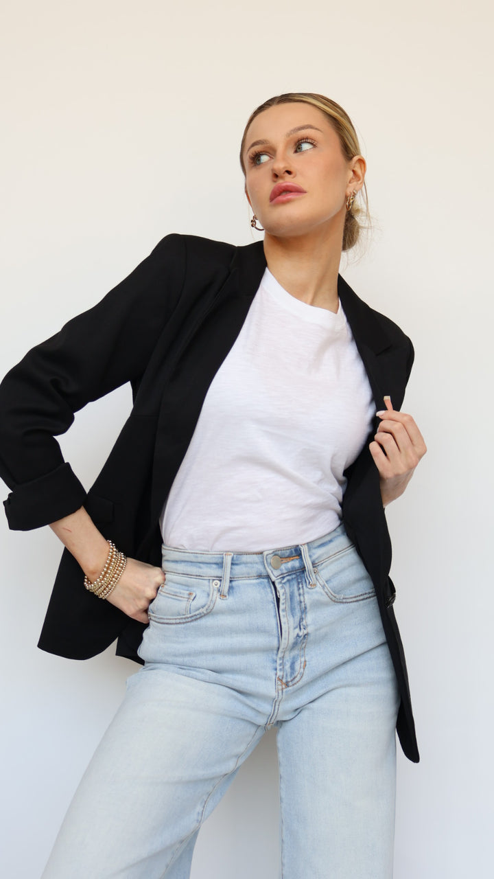 Ruched Sleeve Blazer