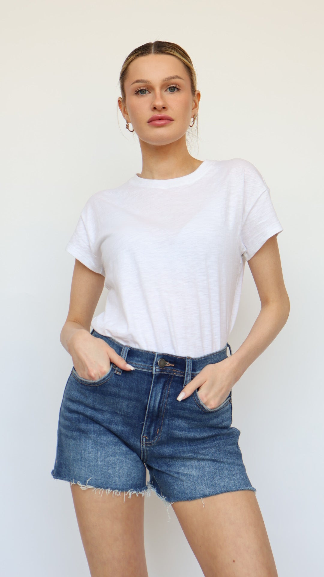Stretch Cut Off Fray Short