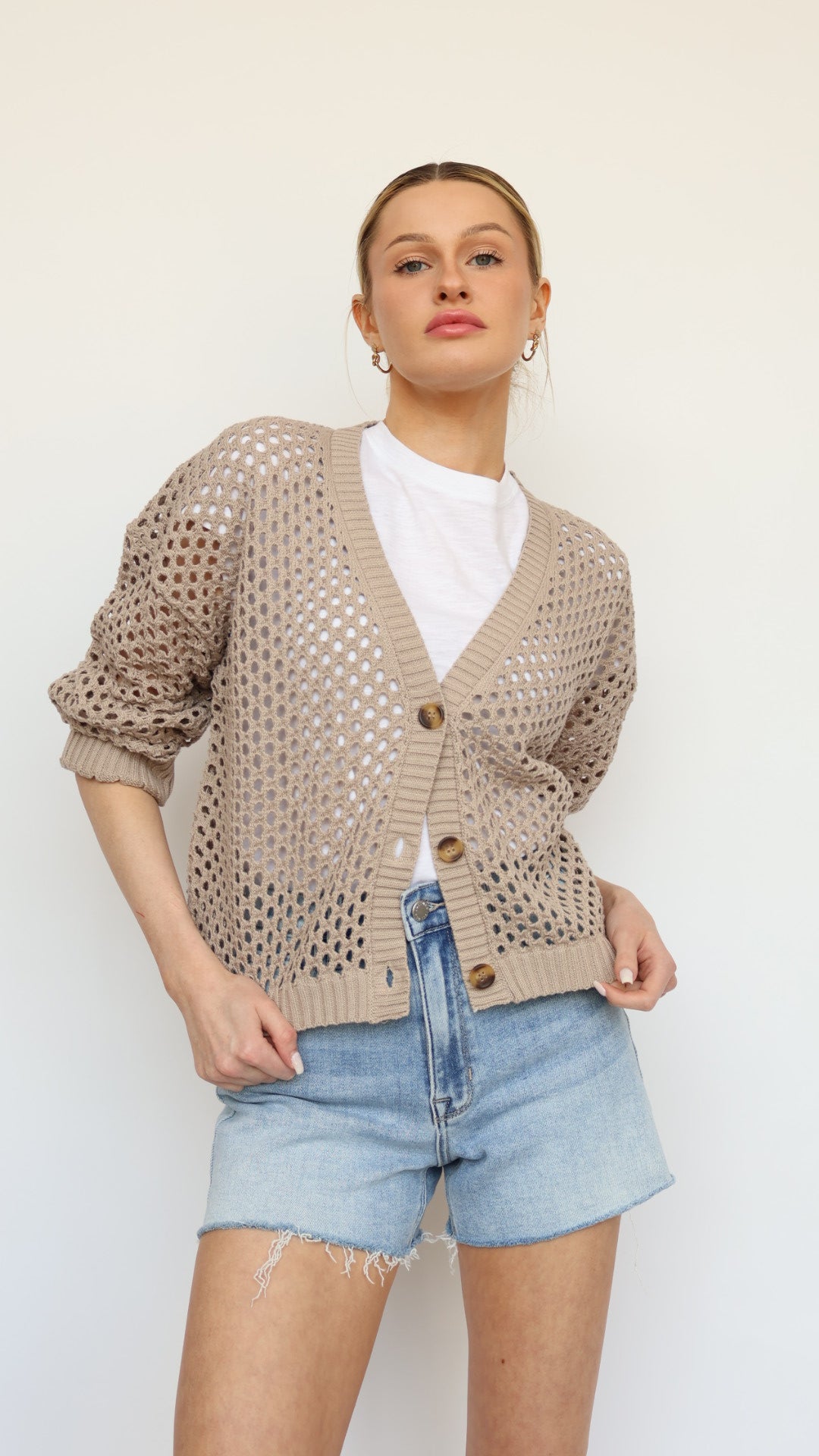 Crochet Button Up Cardigan