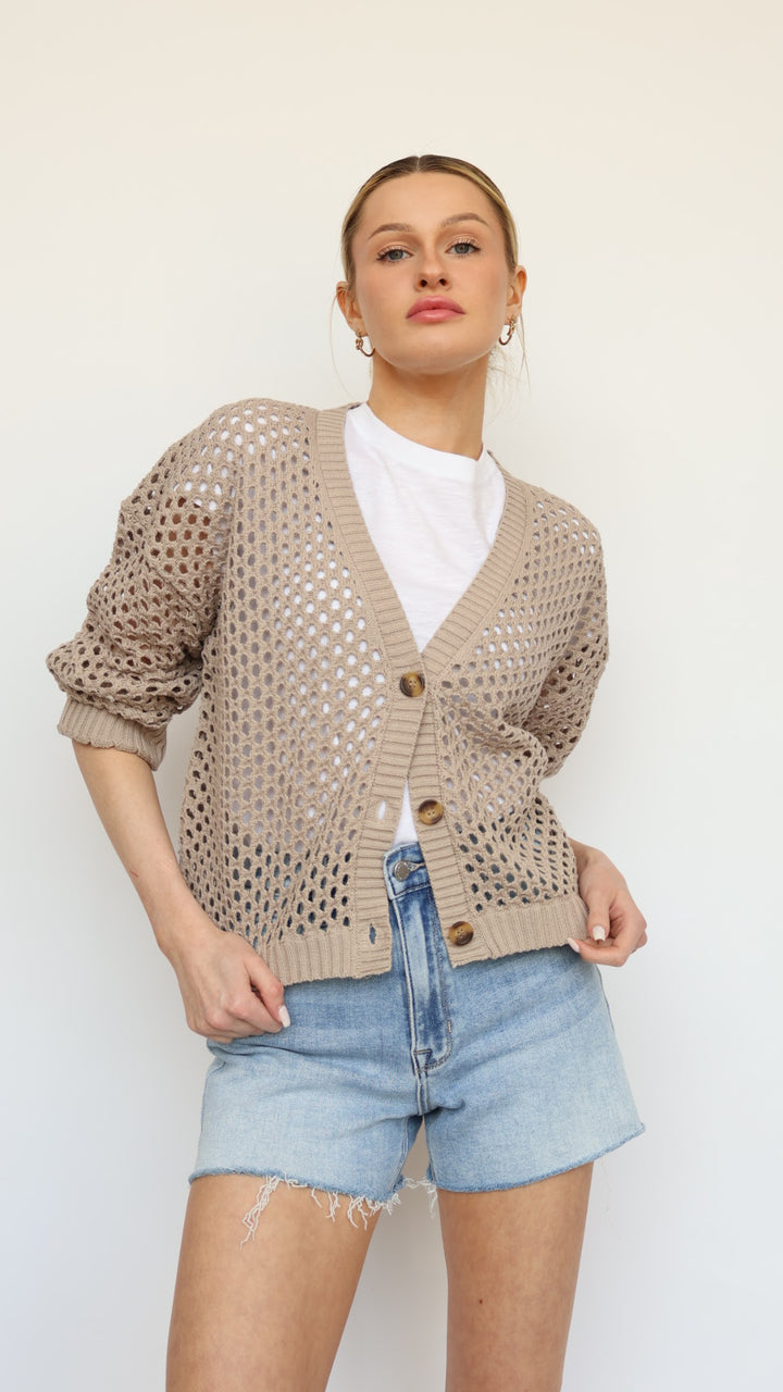 Crochet Button Up Cardigan