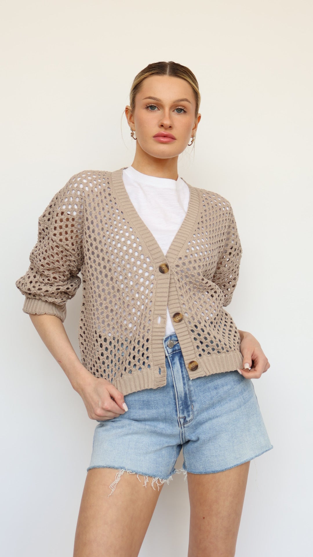 Crochet Button Up Cardigan