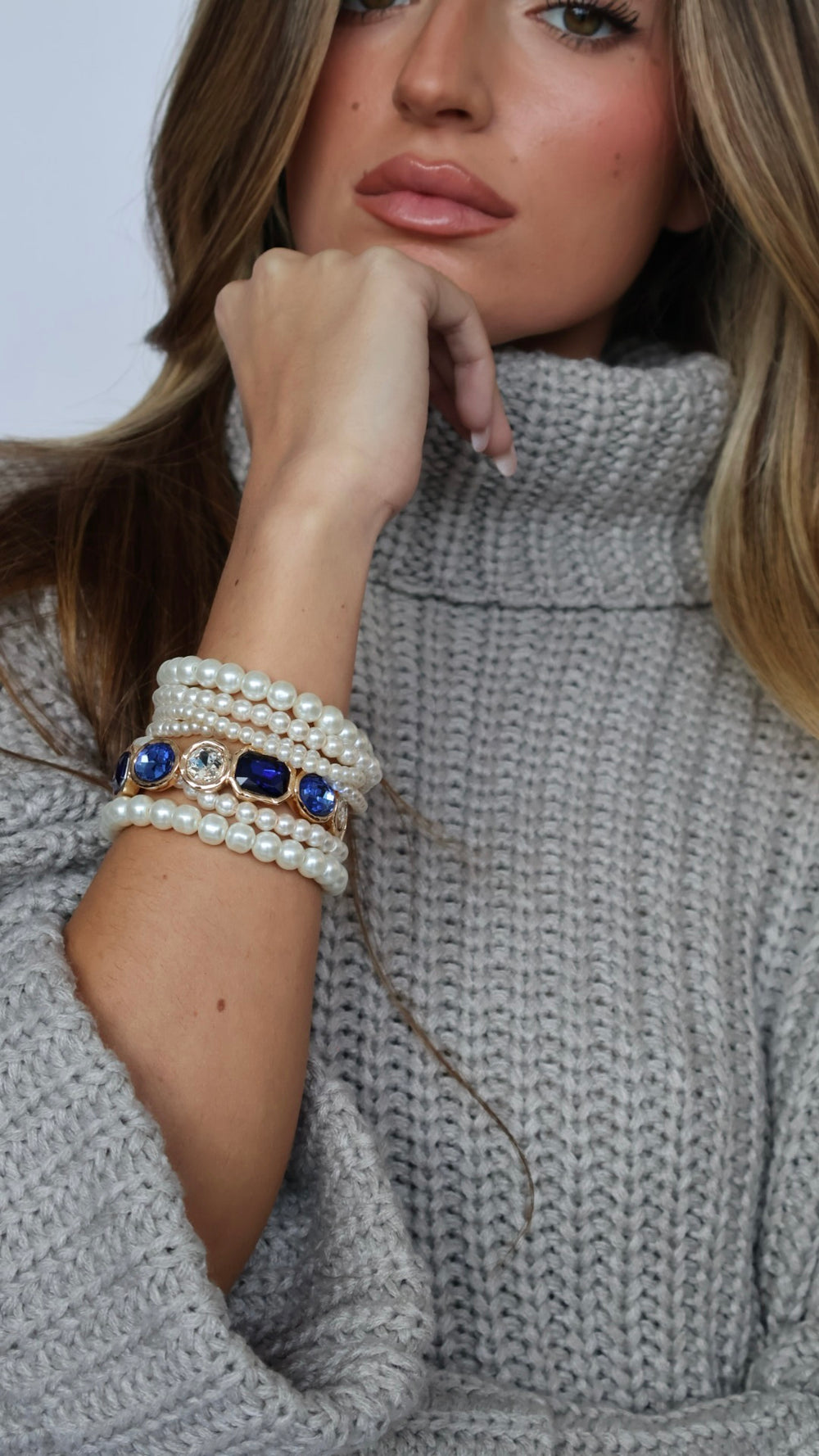 Sapphire Stone Stretch Bracelet