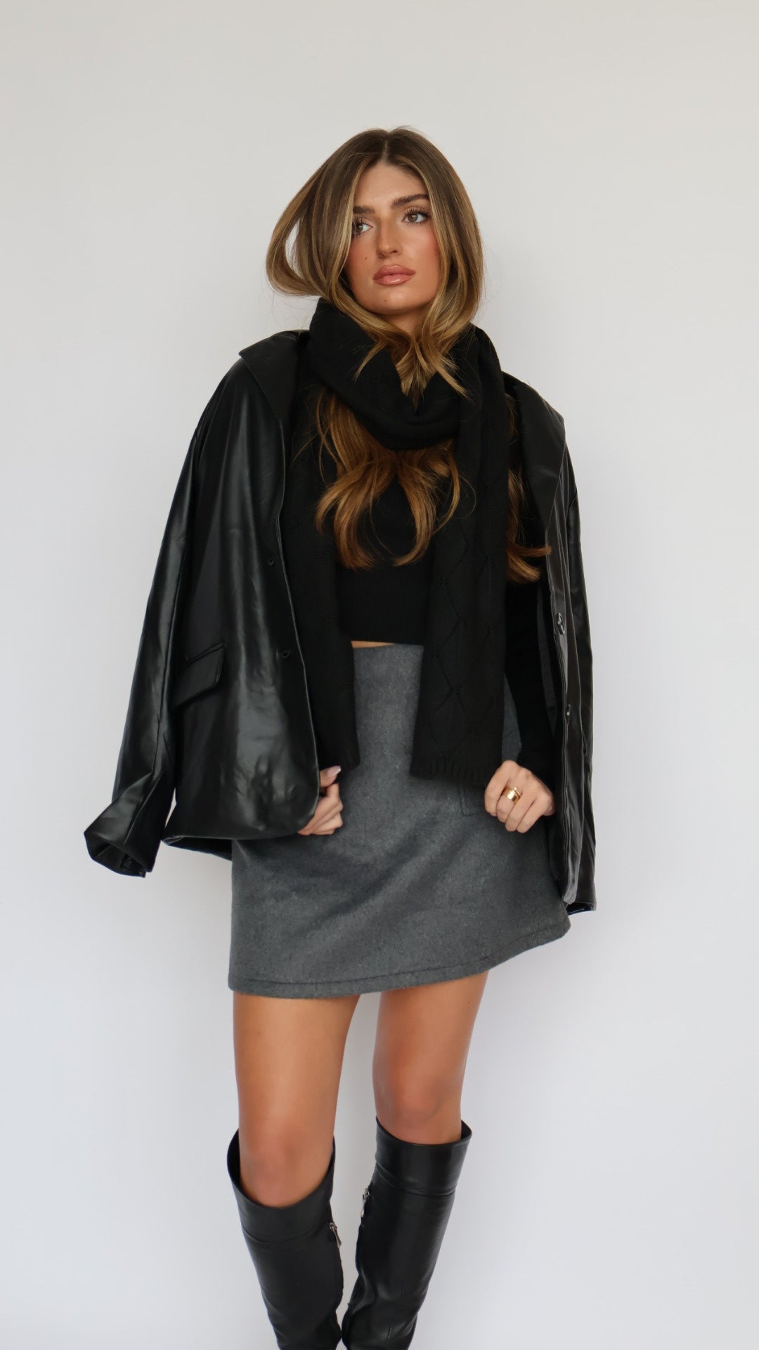 Double Front Pocket Mini Skirt