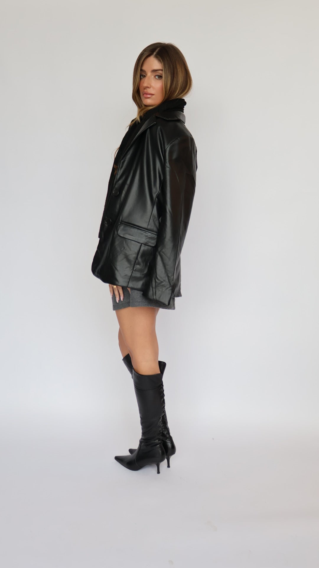 Double Front Pocket Mini Skirt