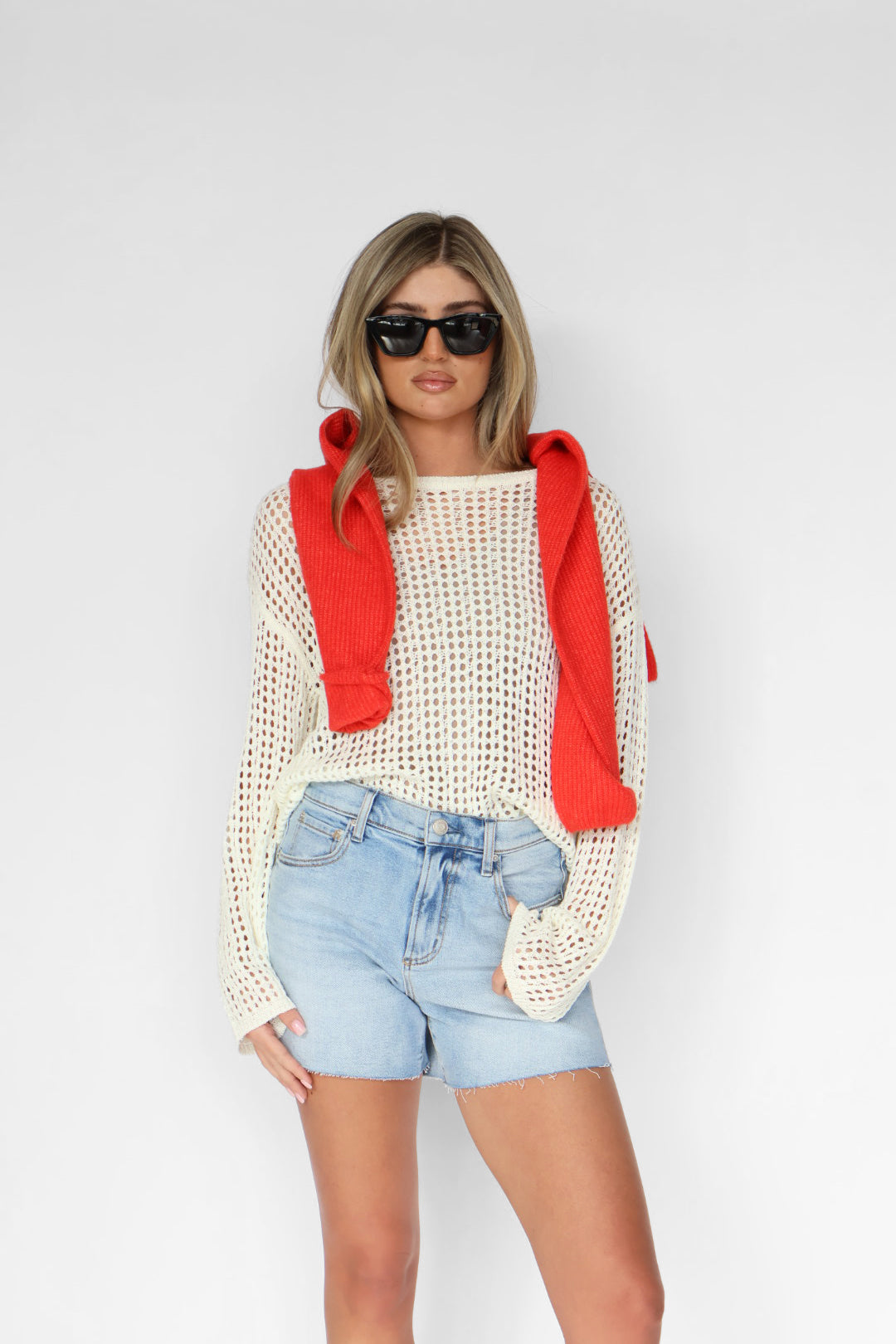 Open Neutral Crochet Top