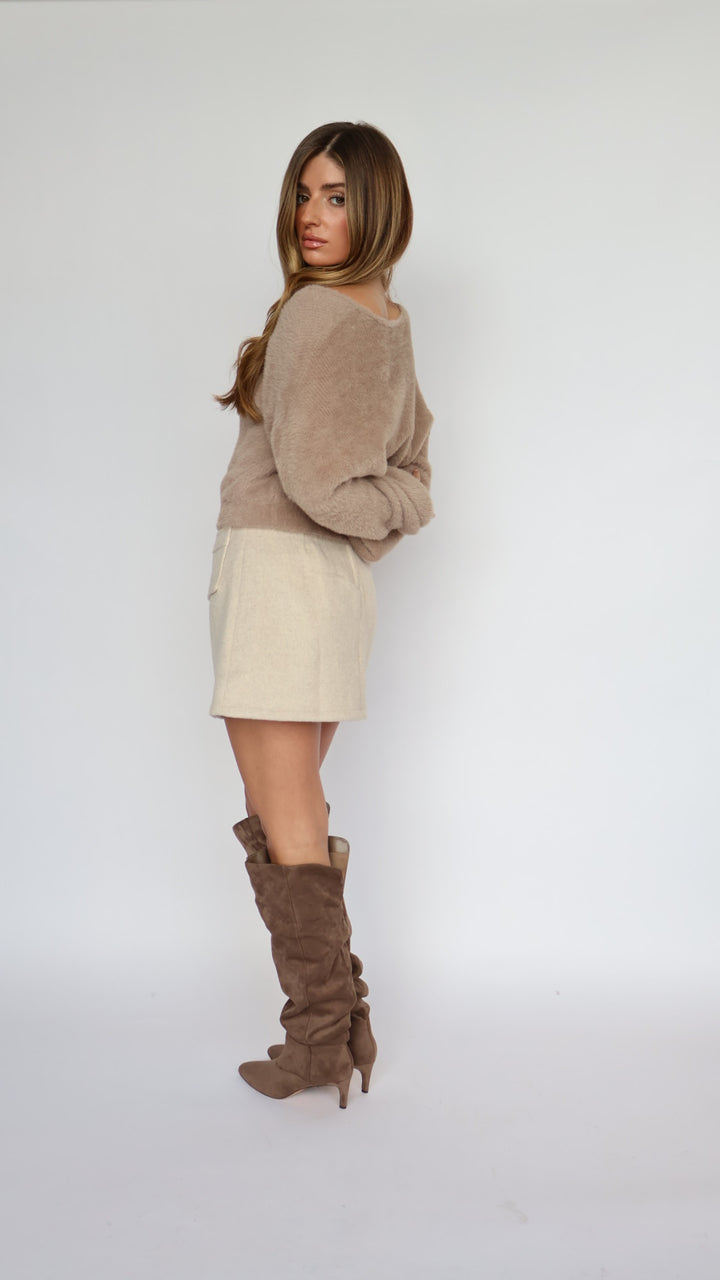 Double Front Pocket Mini Skirt