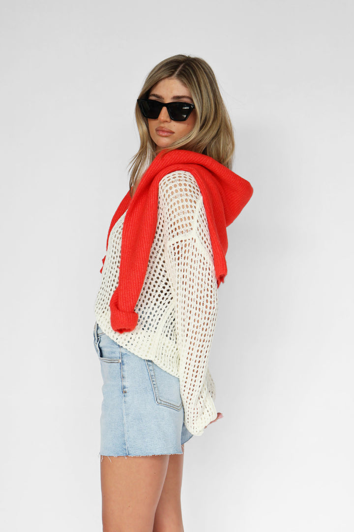 Open Neutral Crochet Top