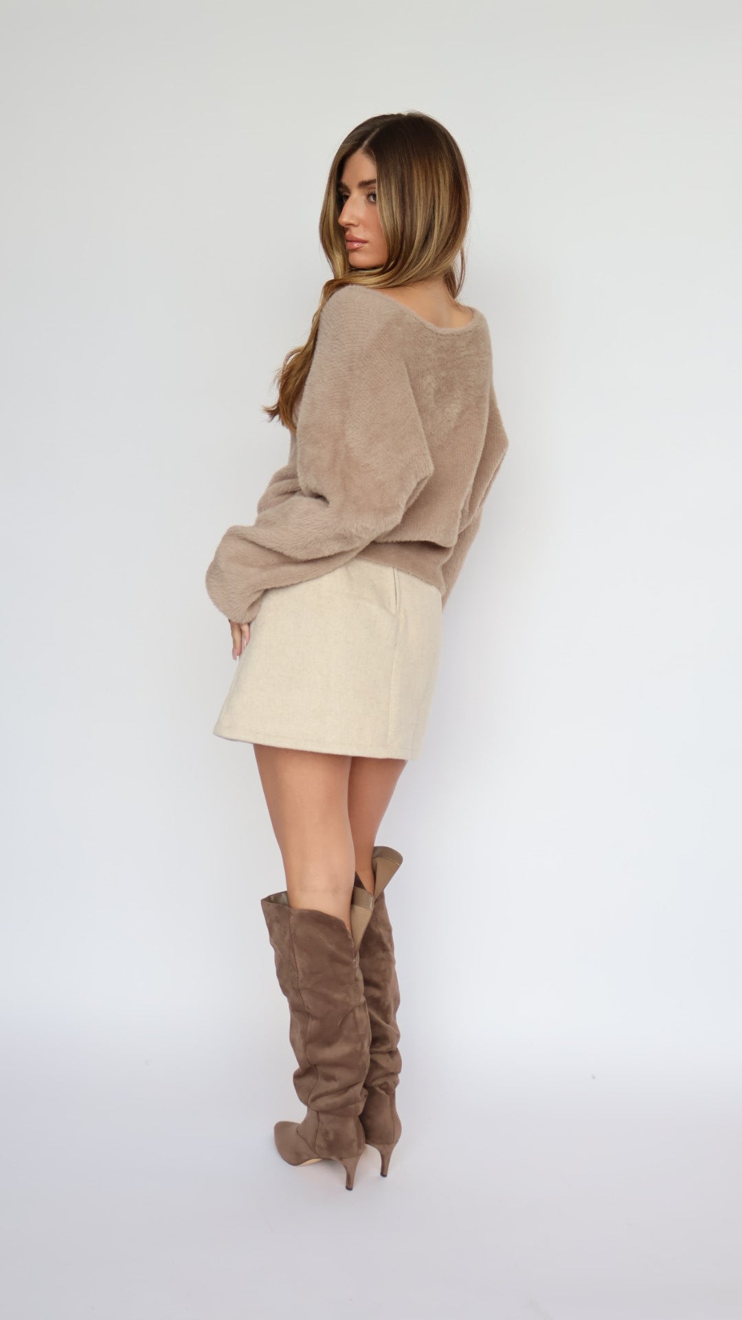 Double Front Pocket Mini Skirt