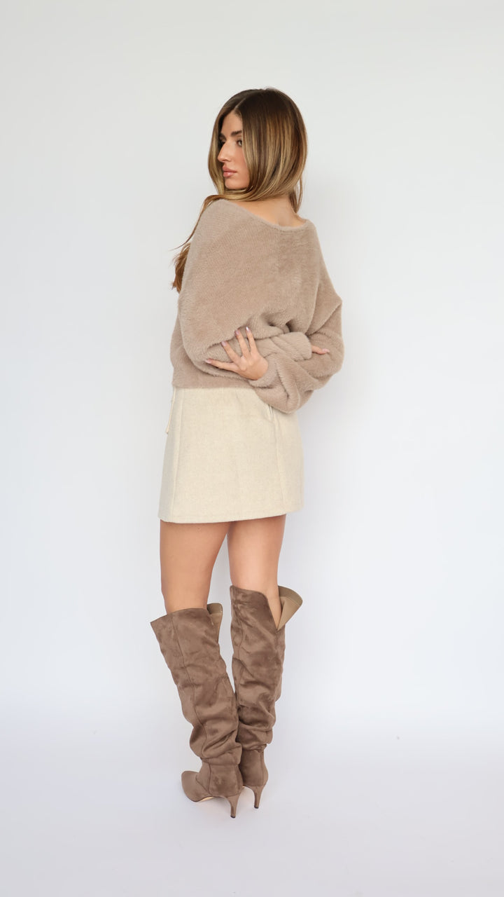 Double Front Pocket Mini Skirt