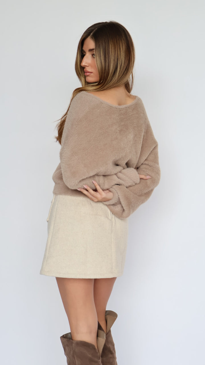 Double Front Pocket Mini Skirt