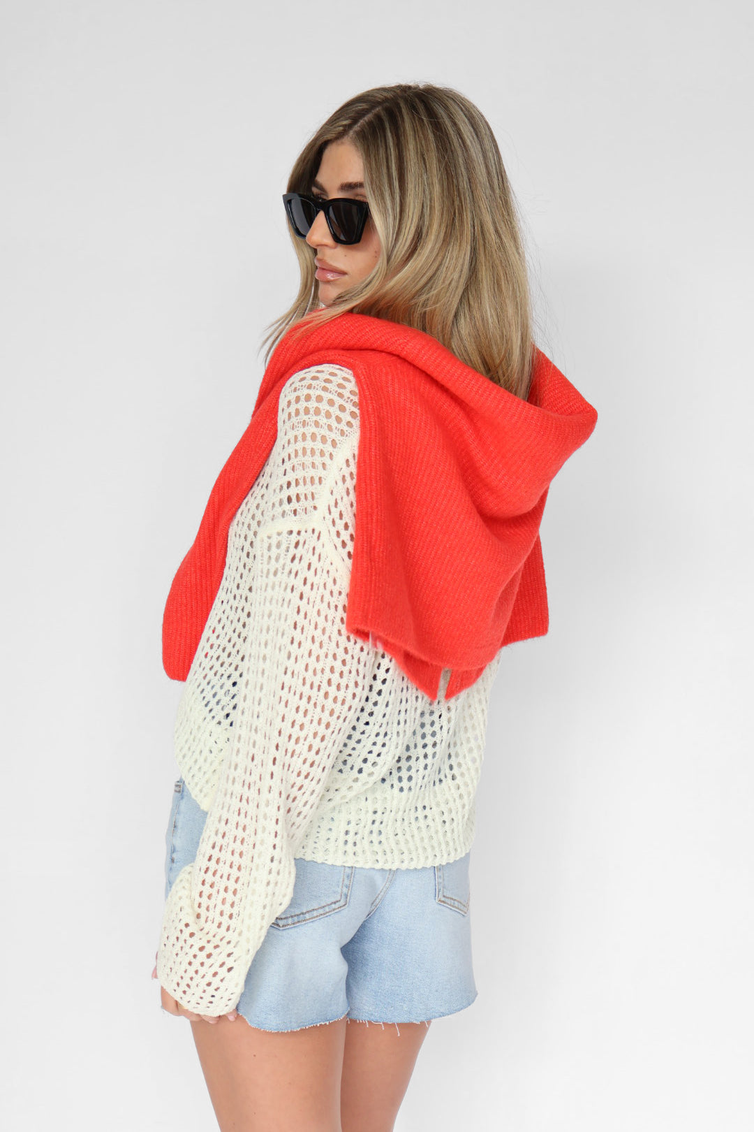 Open Neutral Crochet Top