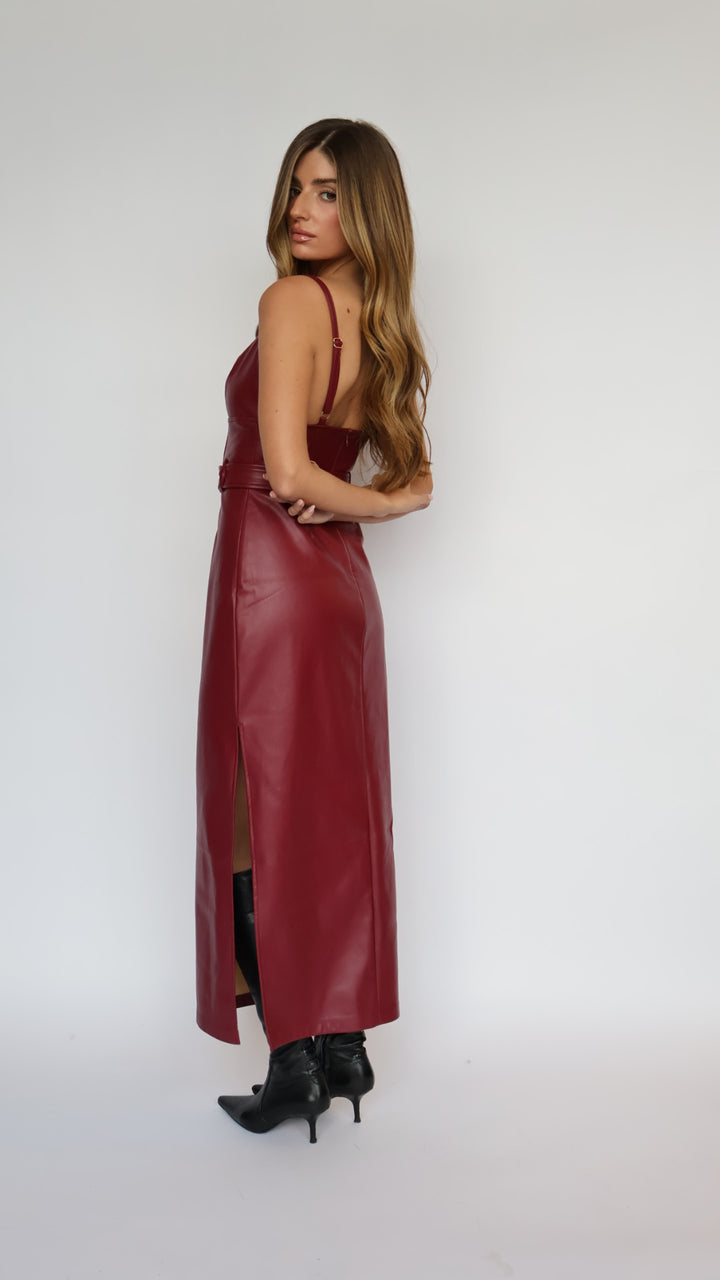 Steve Madden Kailey Dress : Vegan Leather Maxi Dress