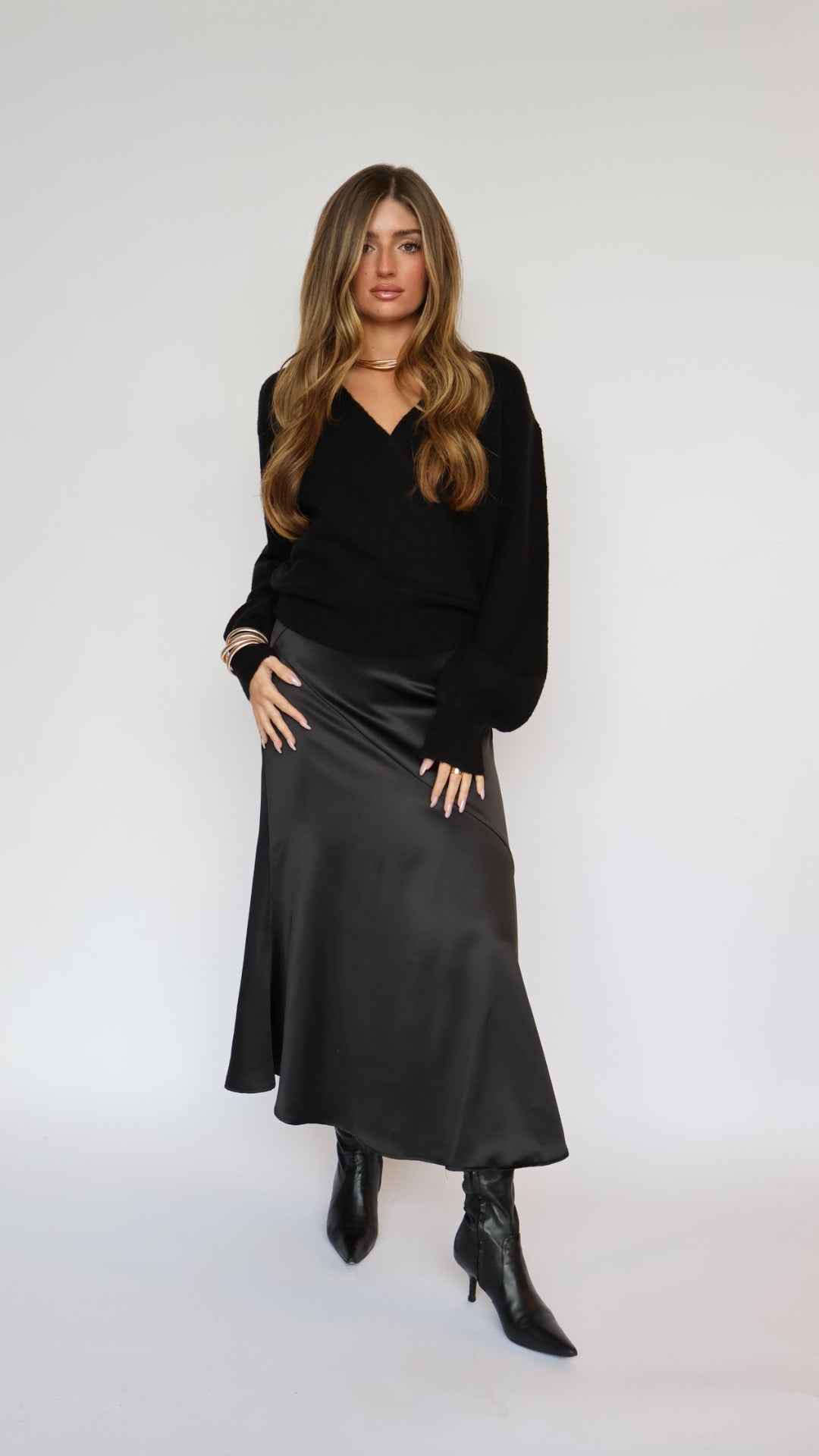 Satin Midi Skirt