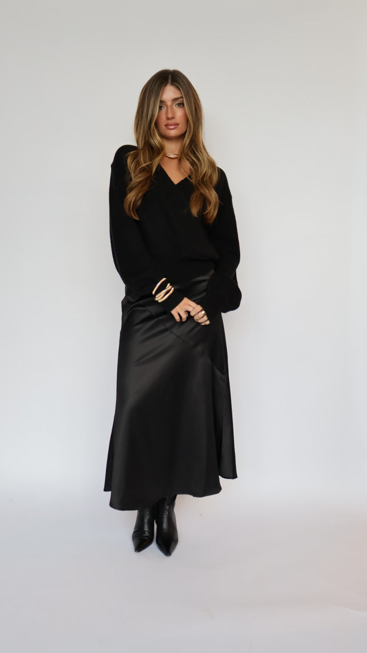Satin Midi Skirt