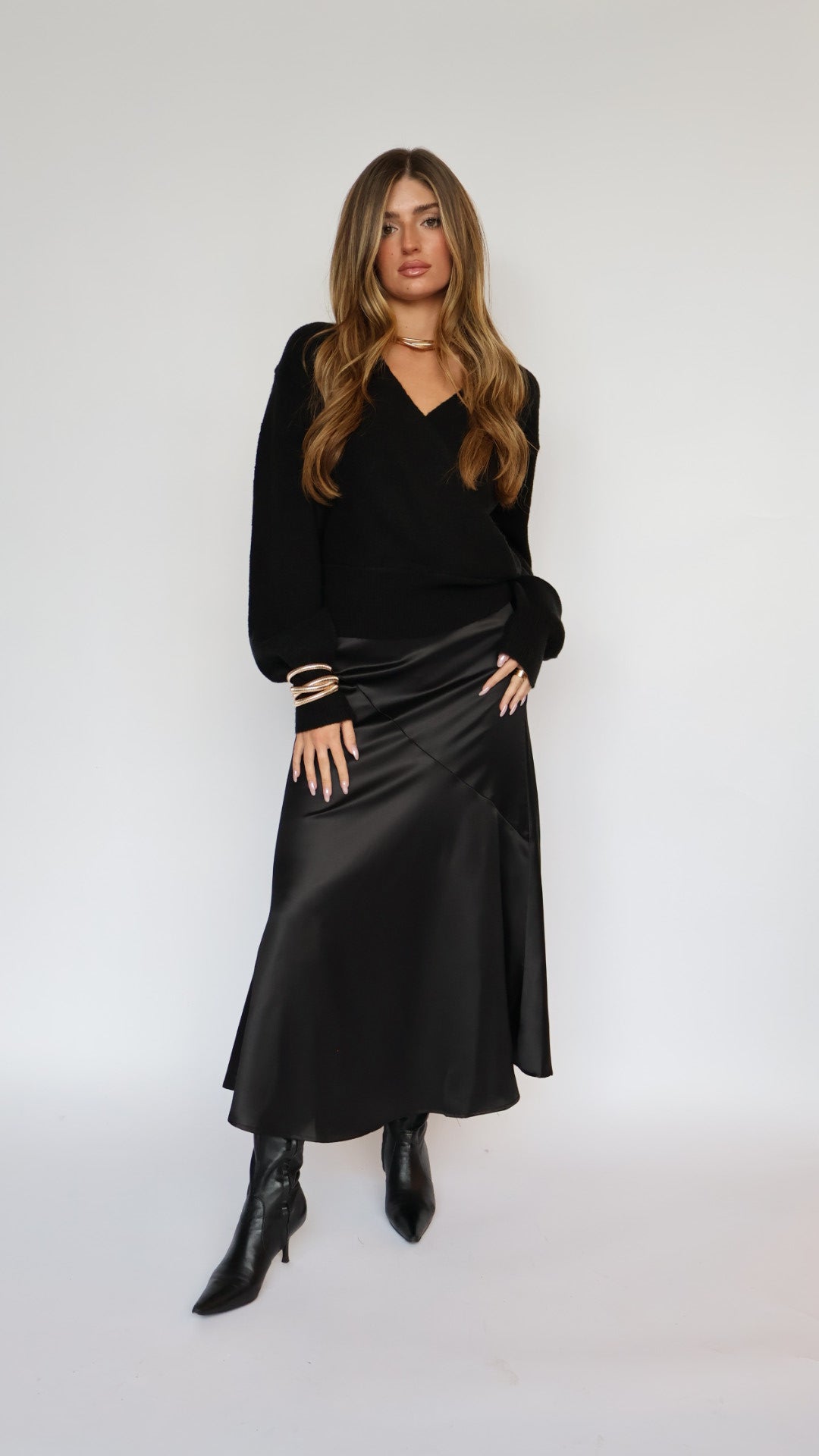 Satin Midi Skirt