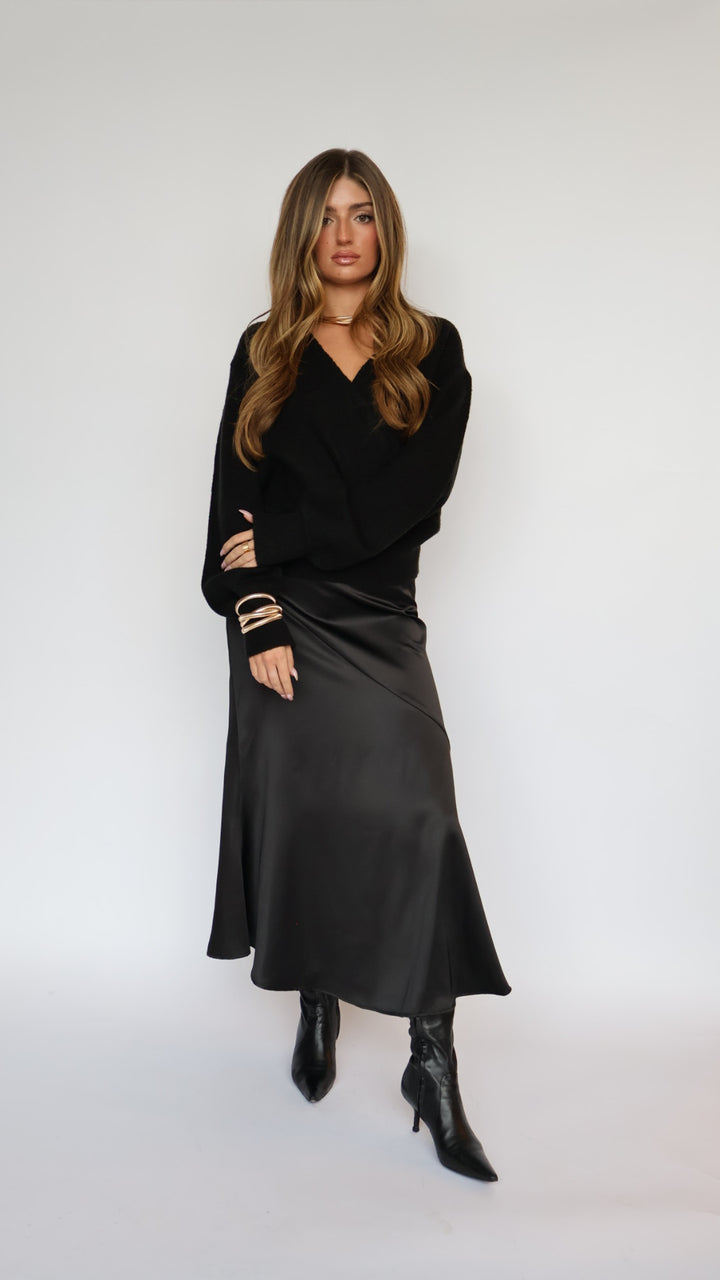 Satin Midi Skirt