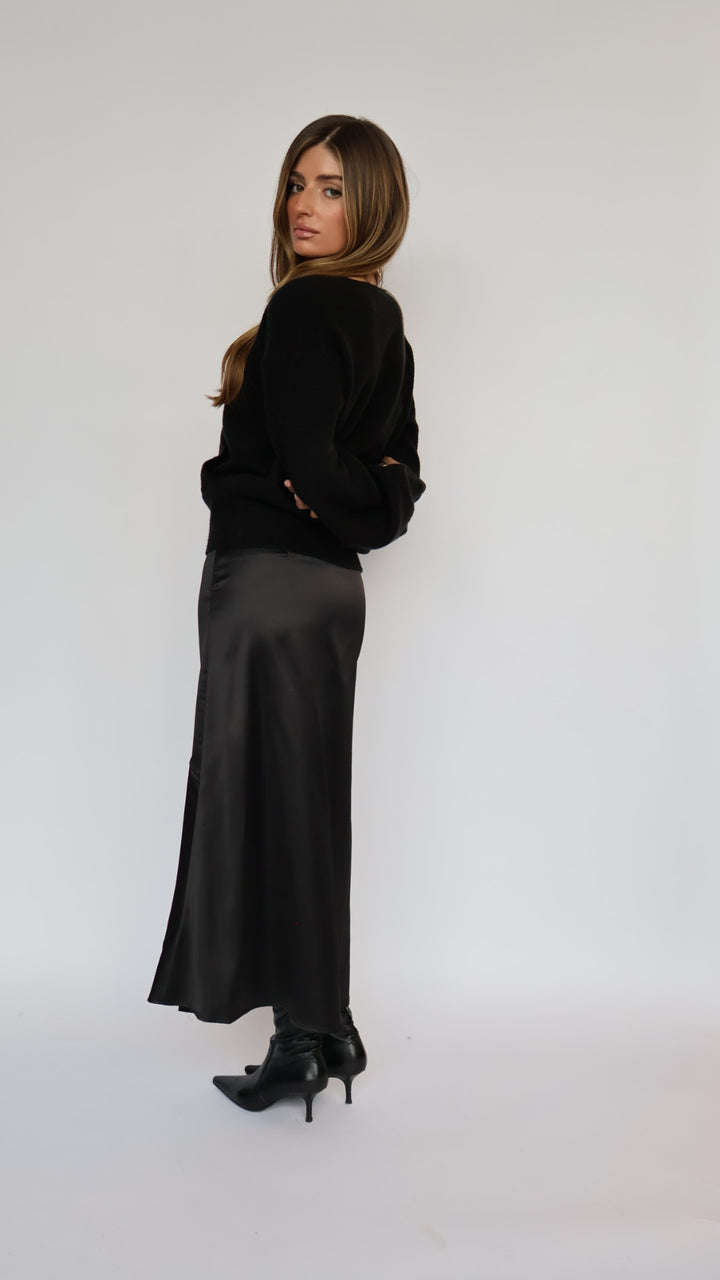 Satin Midi Skirt
