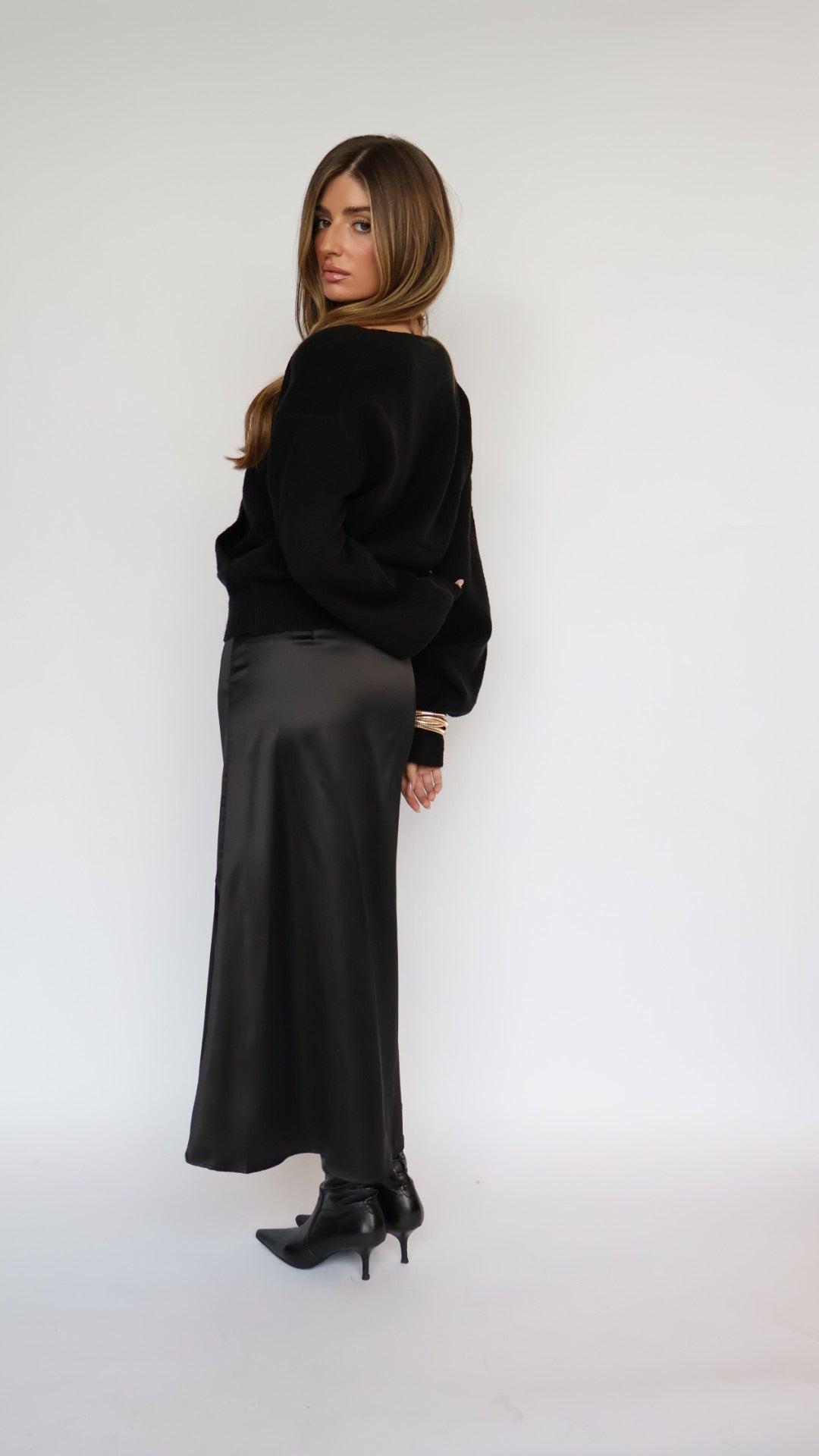 Satin Midi Skirt