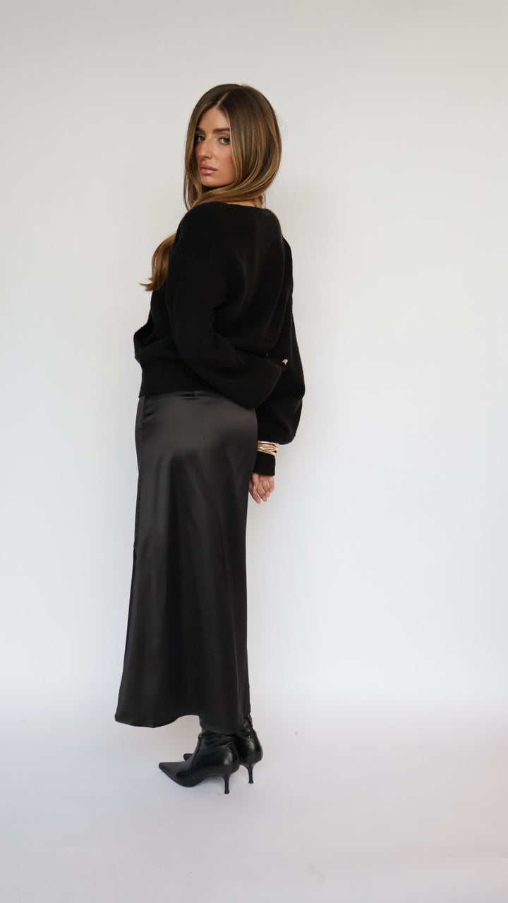 Satin Midi Skirt