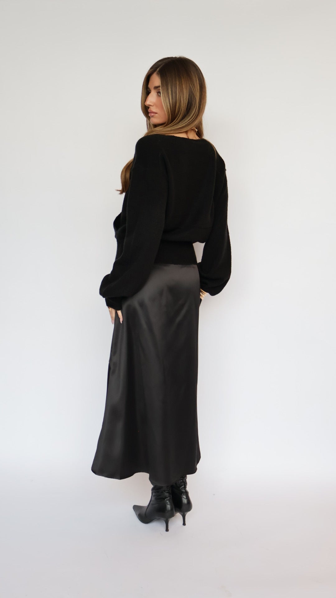 Satin Midi Skirt