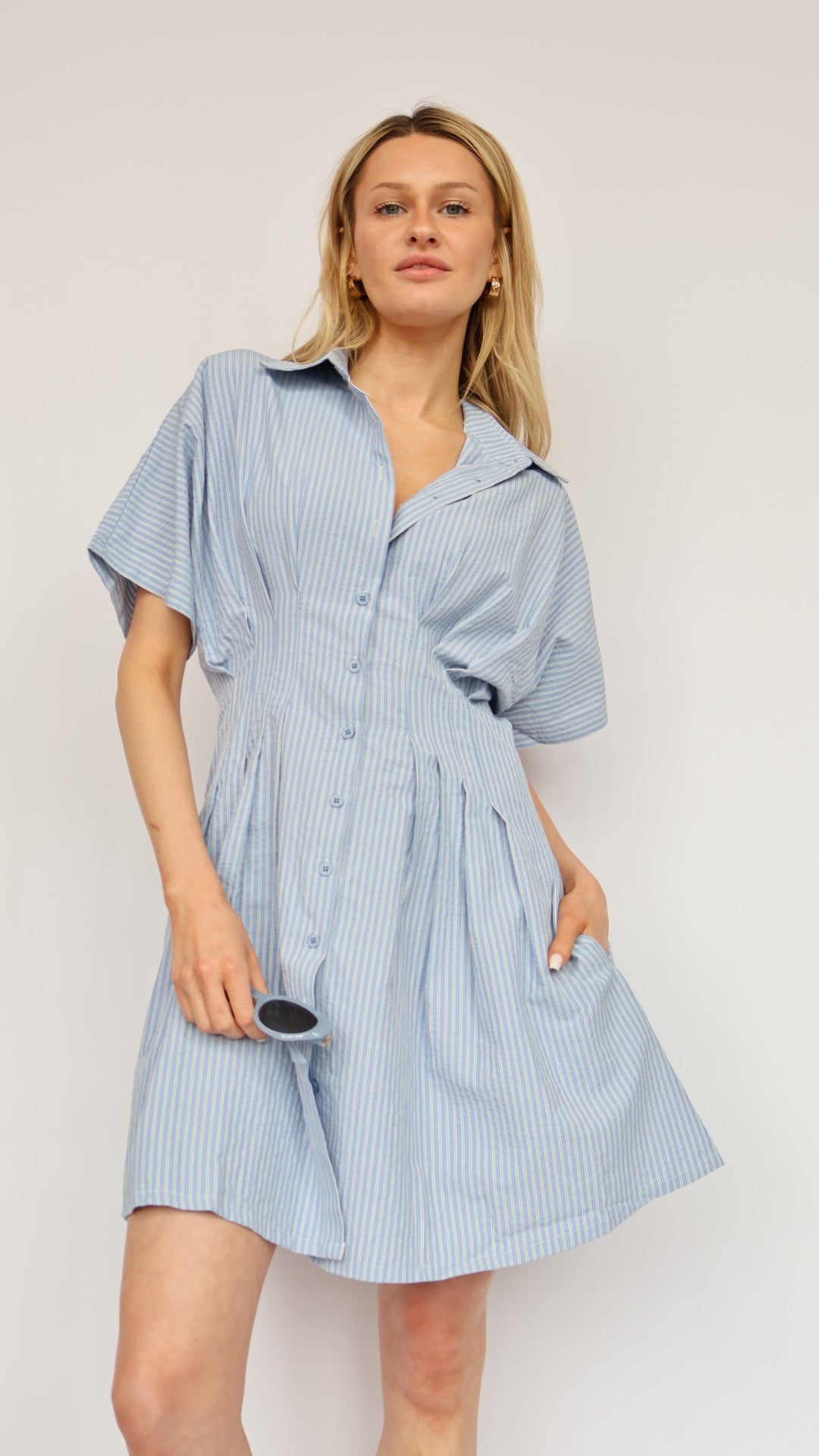 Poplin Collared Mini Dress