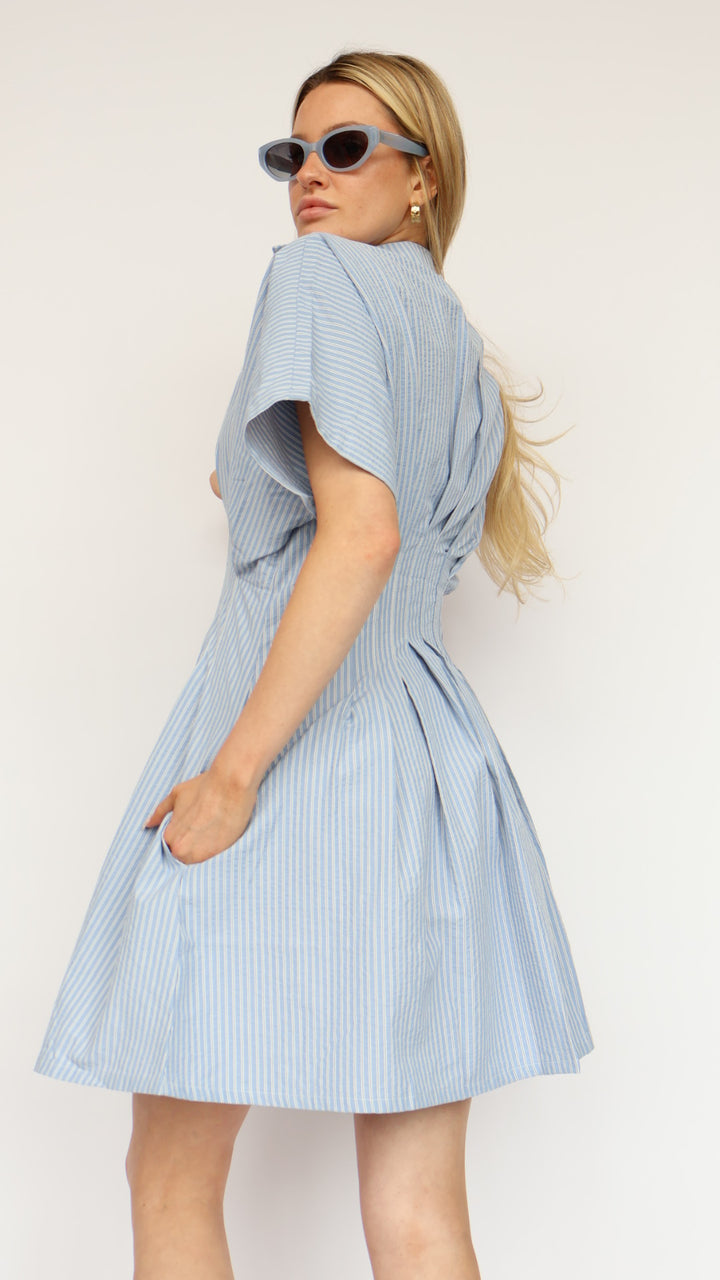 Poplin Collared Mini Dress