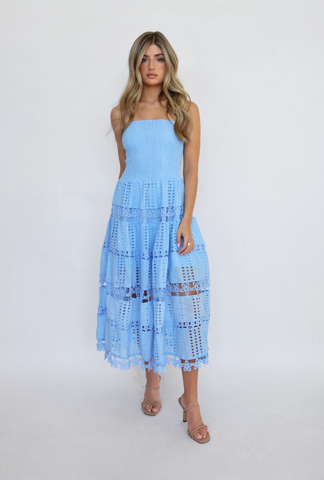 Eyelet Lace Tube Dress