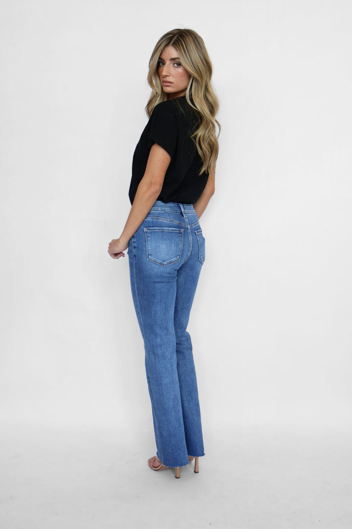 Preorder Sari Mid Rise Seamless Waistband Bootcut Jeans