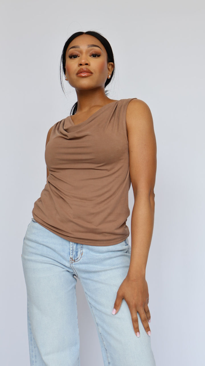 The Amal Cowl Neck Top