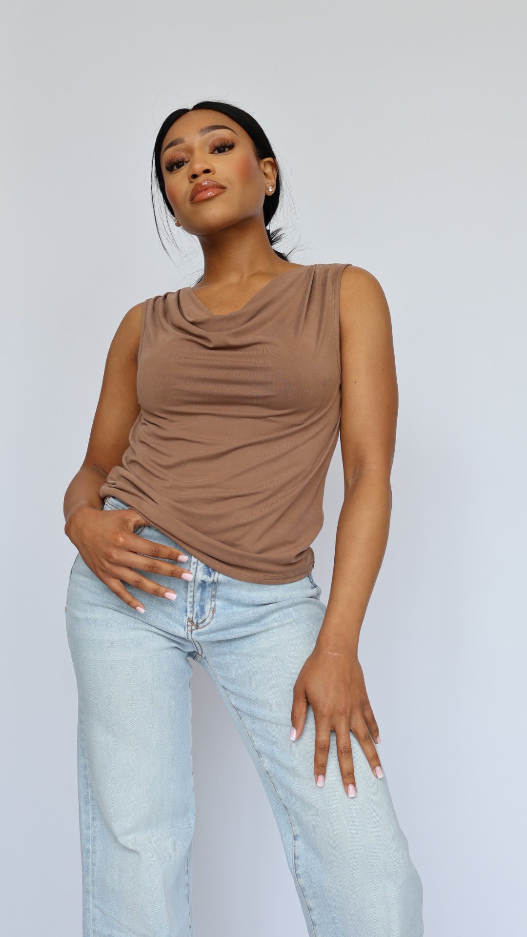 The Amal Cowl Neck Top