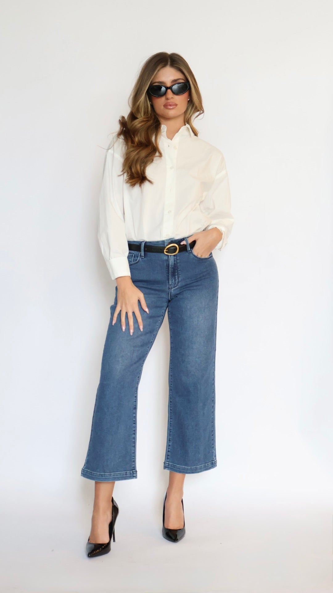 Just Black Denim: Cropped Wide Leg Sweat Pant Jeans