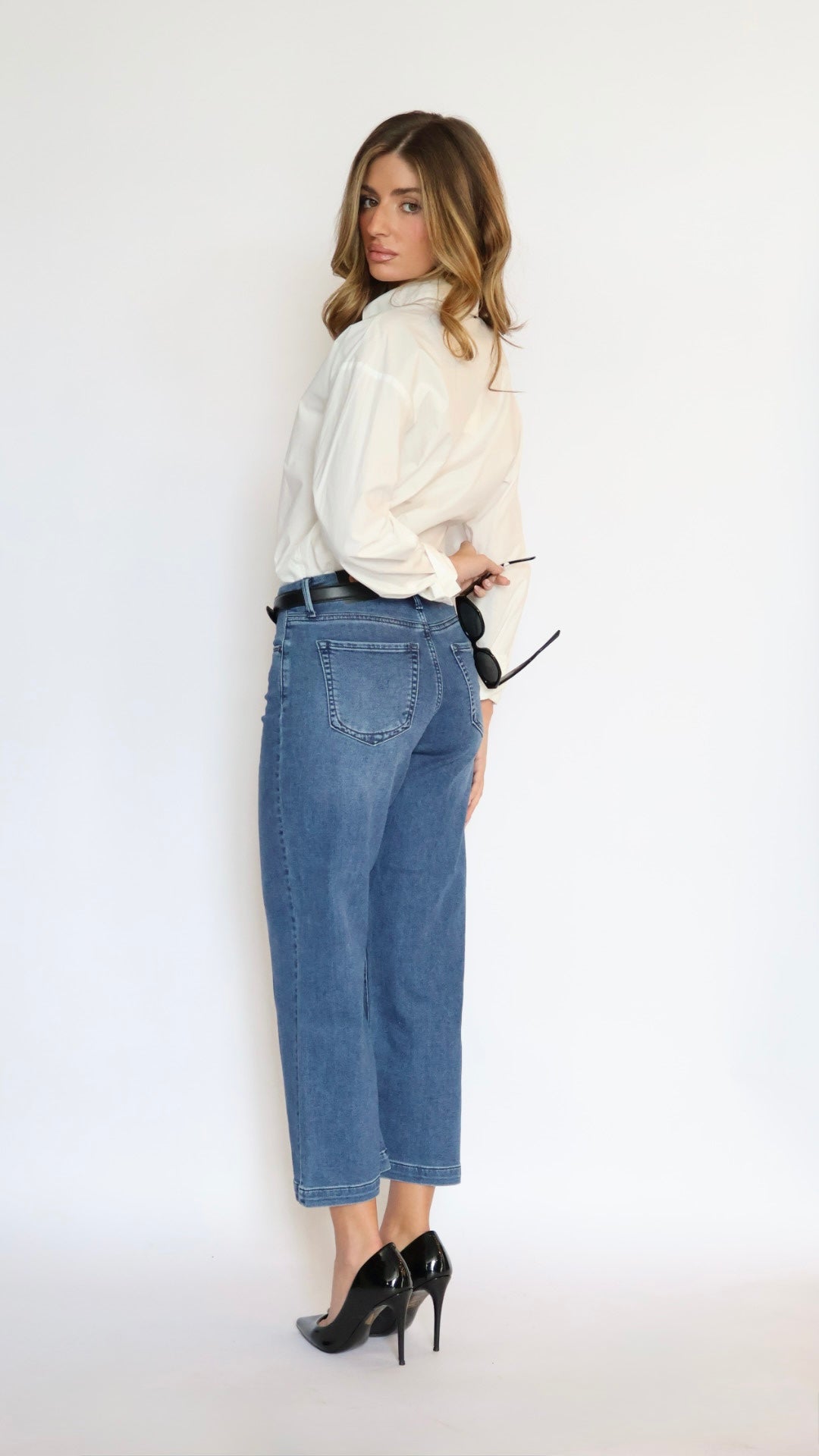 Just Black Denim: Cropped Wide Leg Sweat Pant Jeans