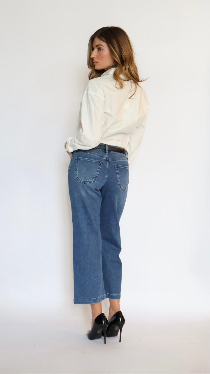 Just Black Denim: Cropped Wide Leg Sweat Pant Jeans