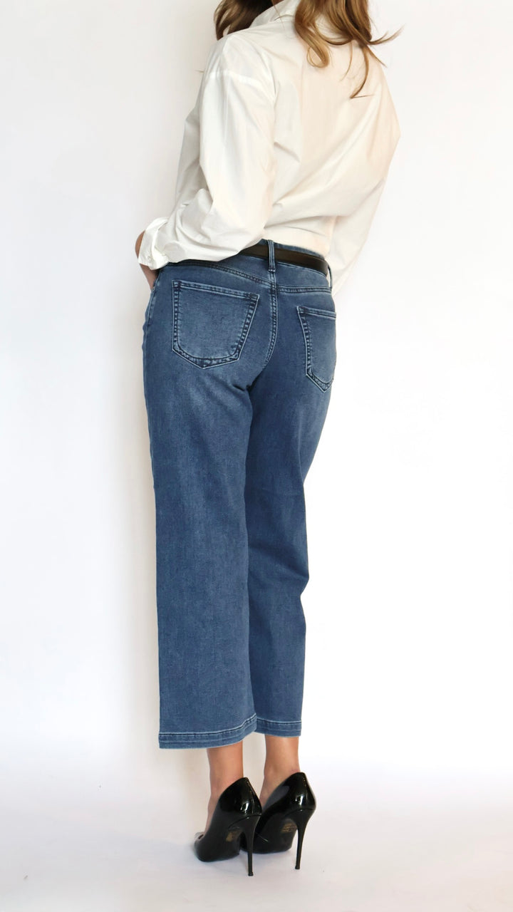 Just Black Denim: Cropped Wide Leg Sweat Pant Jeans