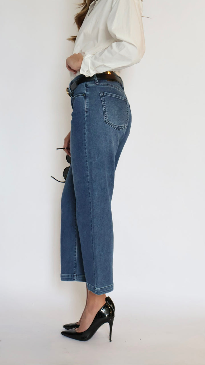 Just Black Denim: Cropped Wide Leg Sweat Pant Jeans