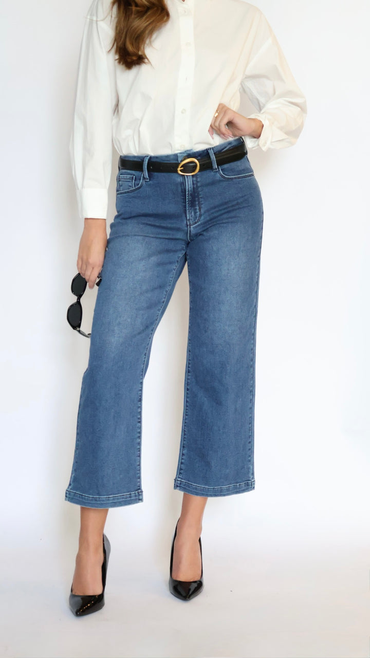 Just Black Denim: Cropped Wide Leg Sweat Pant Jeans