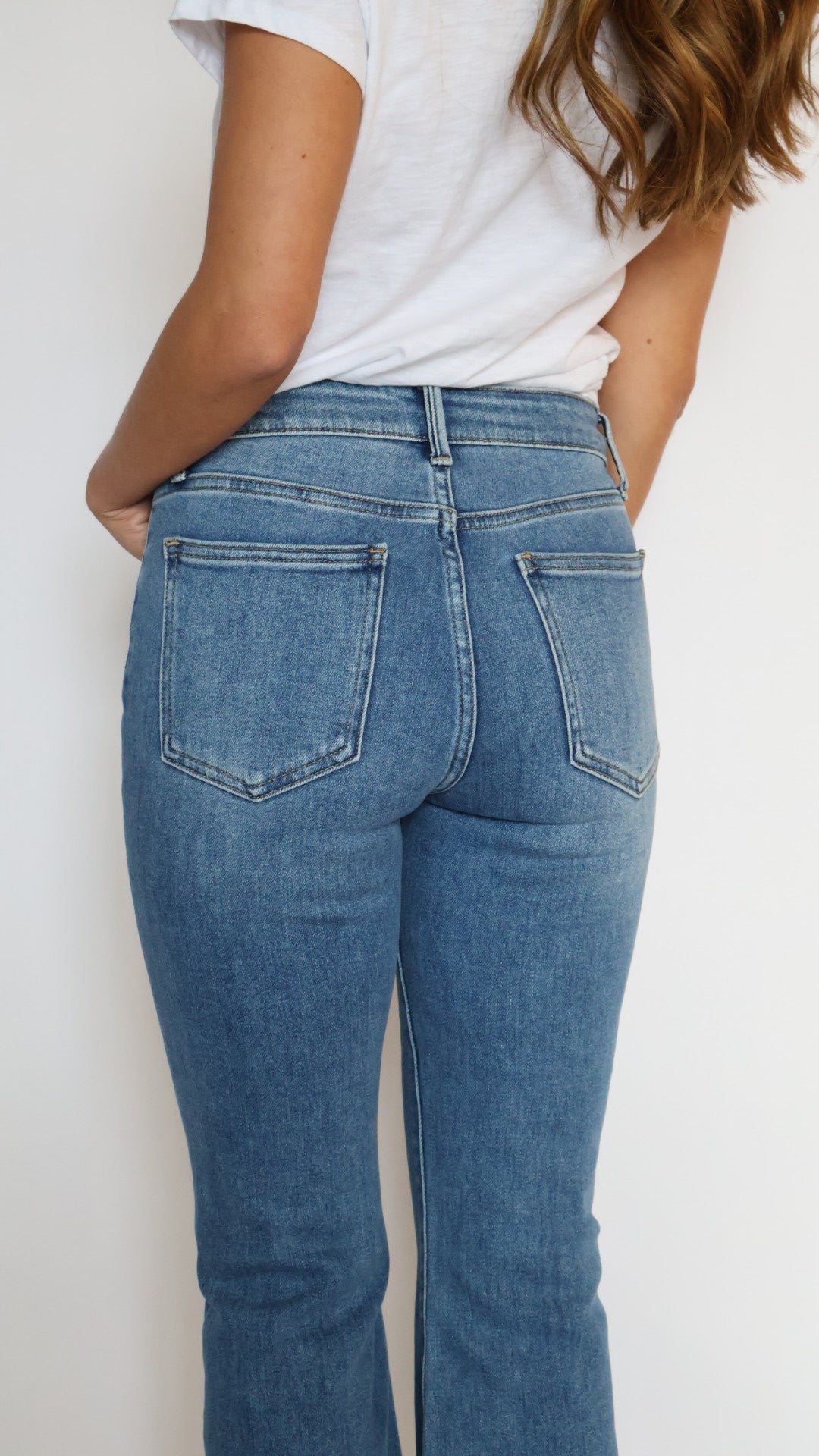 Just Black Denim Crop Flare Distressed Hem