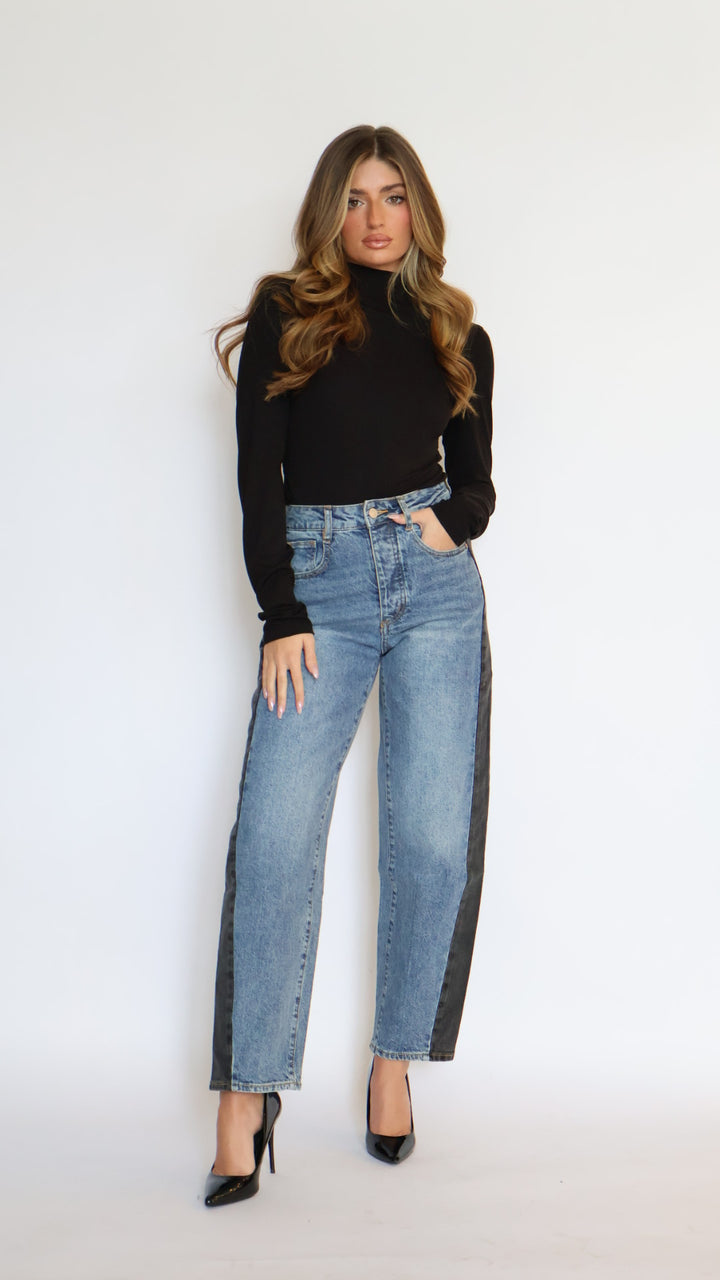 Habitual :Two Tone Ankle Barrel Leg Jeans