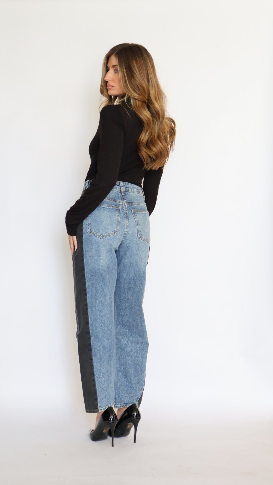 Habitual :Two Tone Ankle Barrel Leg Jeans
