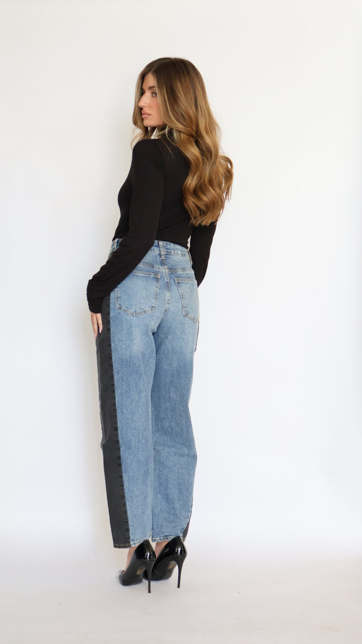 Habitual :Two Tone Ankle Barrel Leg Jeans