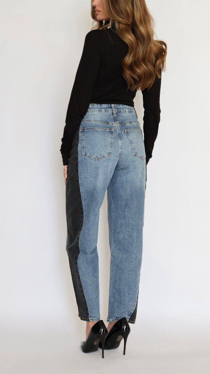 Habitual :Two Tone Ankle Barrel Leg Jeans
