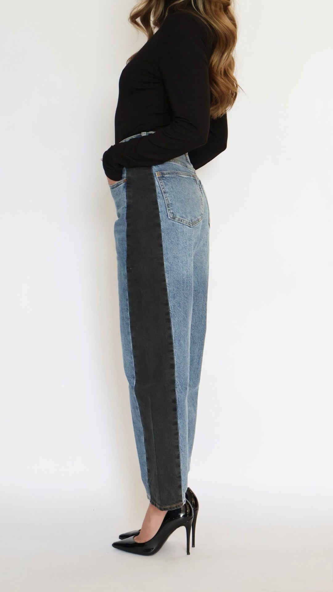 Habitual :Two Tone Ankle Barrel Leg Jeans