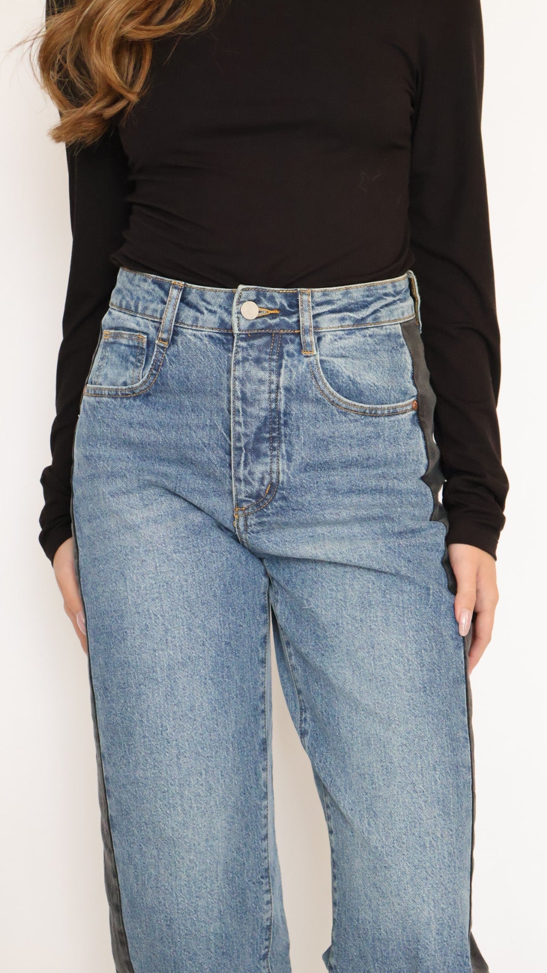 Habitual :Two Tone Ankle Barrel Leg Jeans