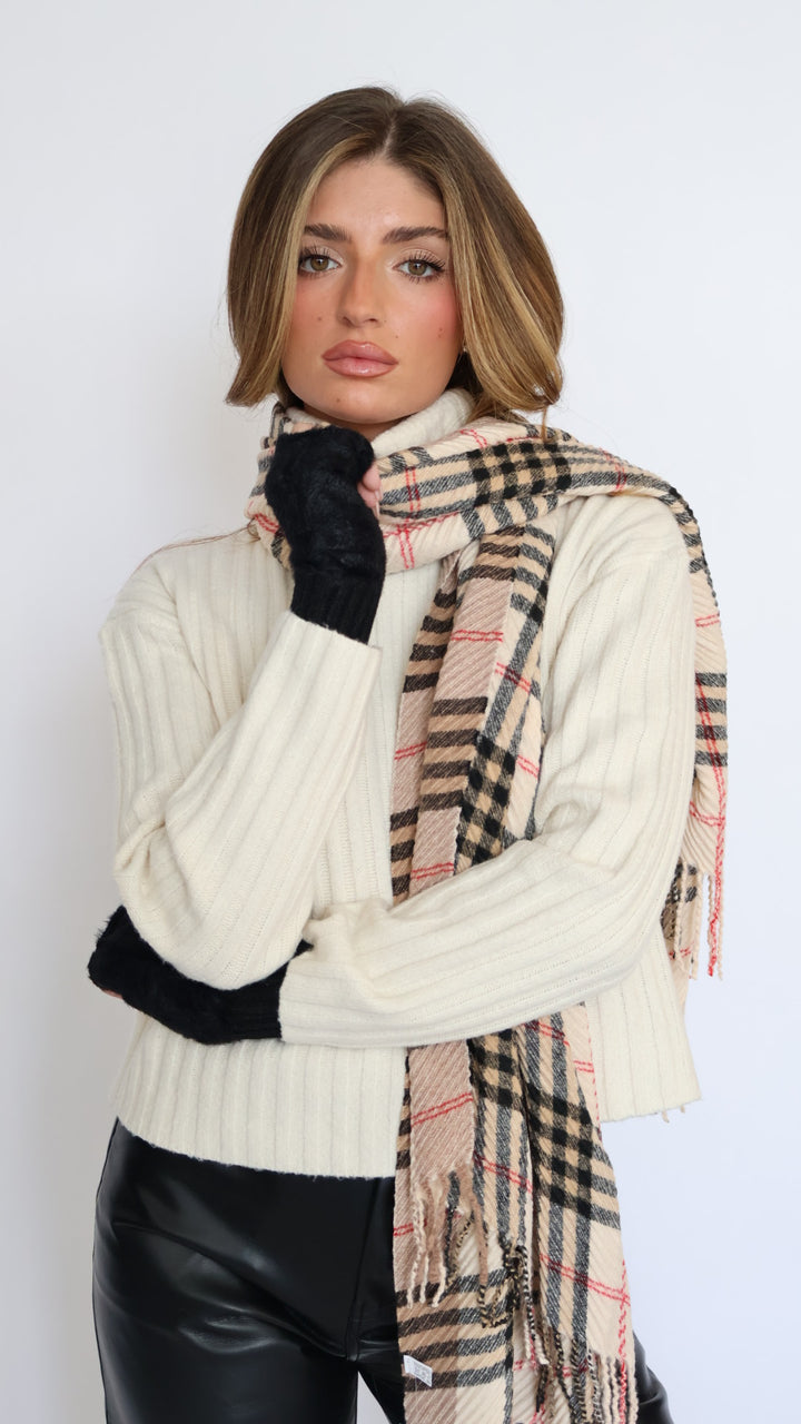 Plaid Oversized Winter Scarf