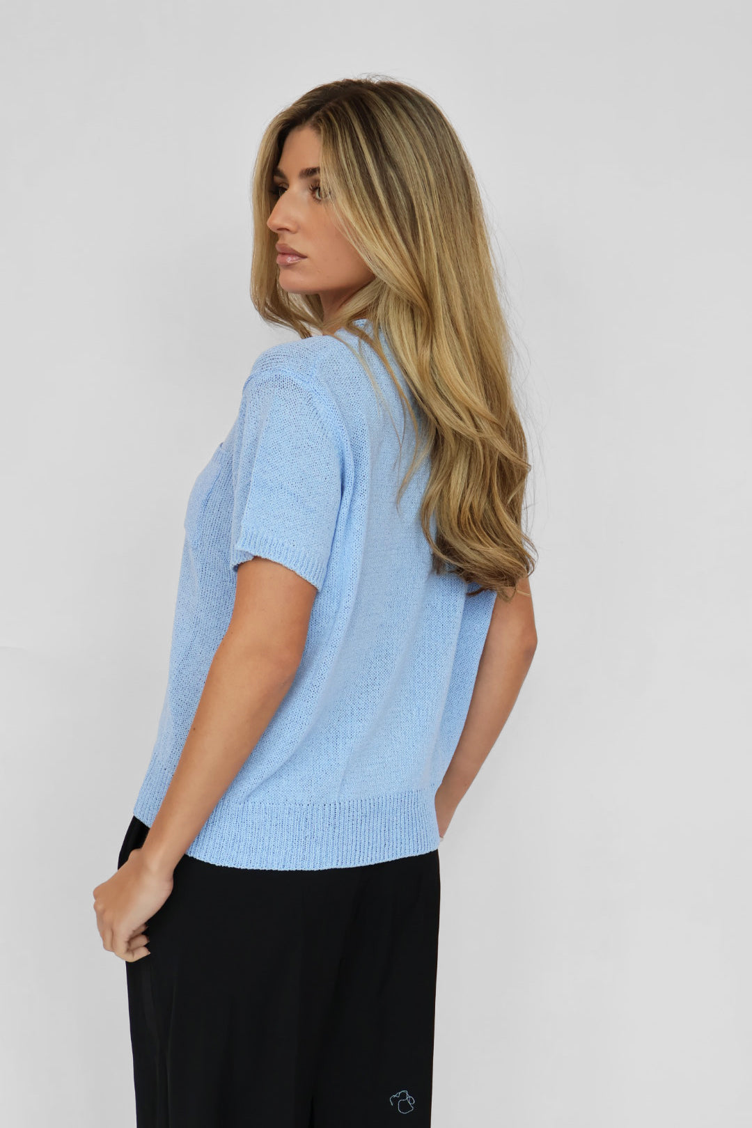 Short Sleeve Light Sweater Knit Top