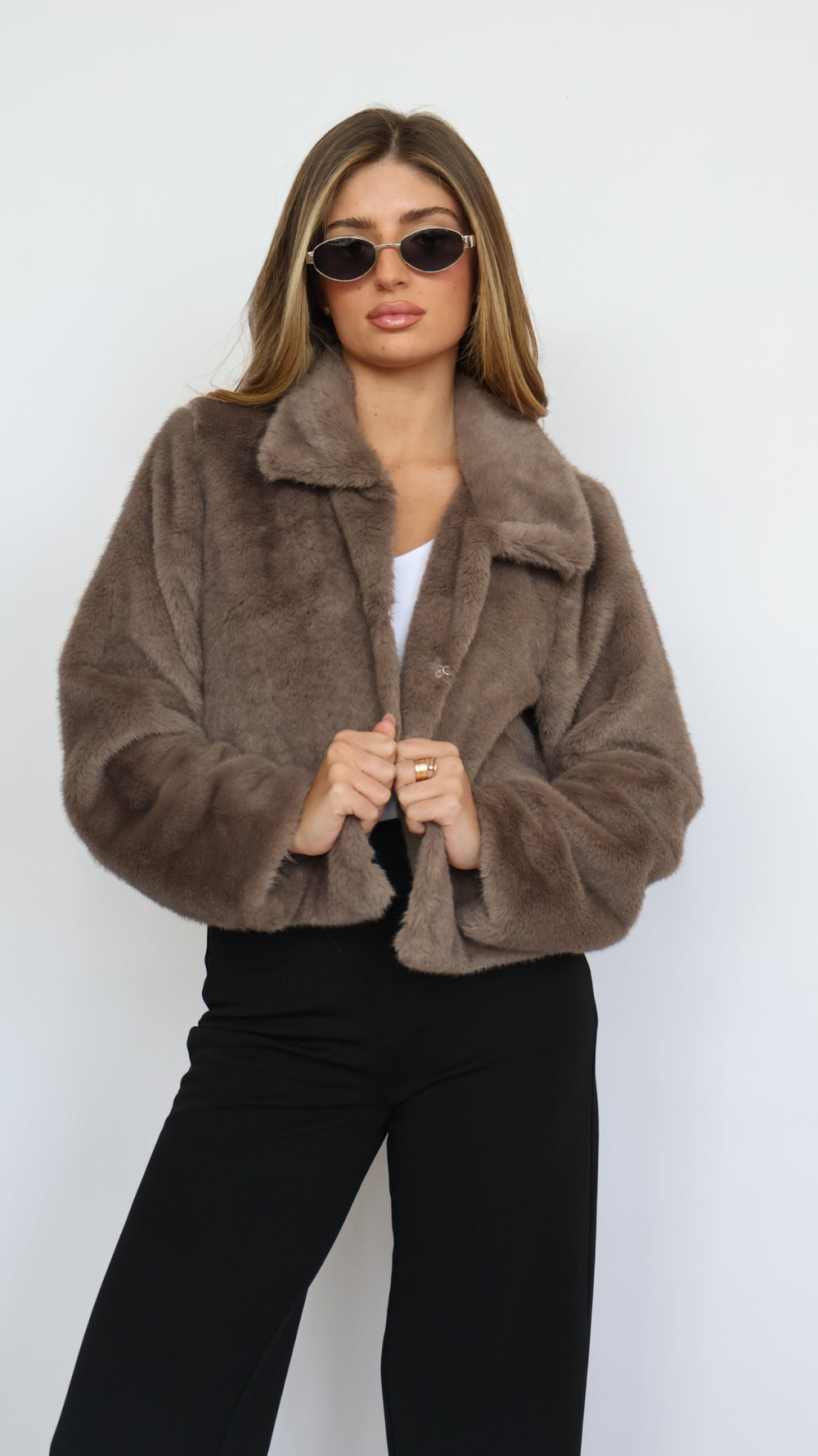 Vegan Fur Crop Coat