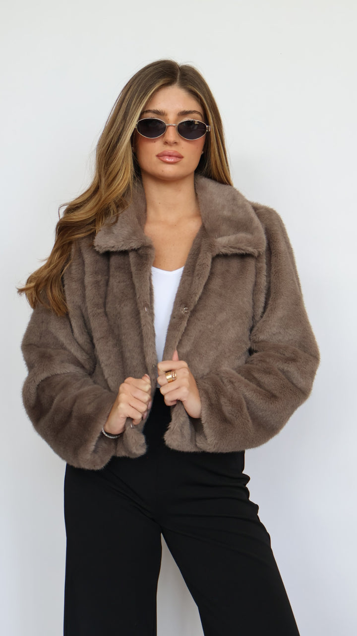 Vegan Fur Crop Coat